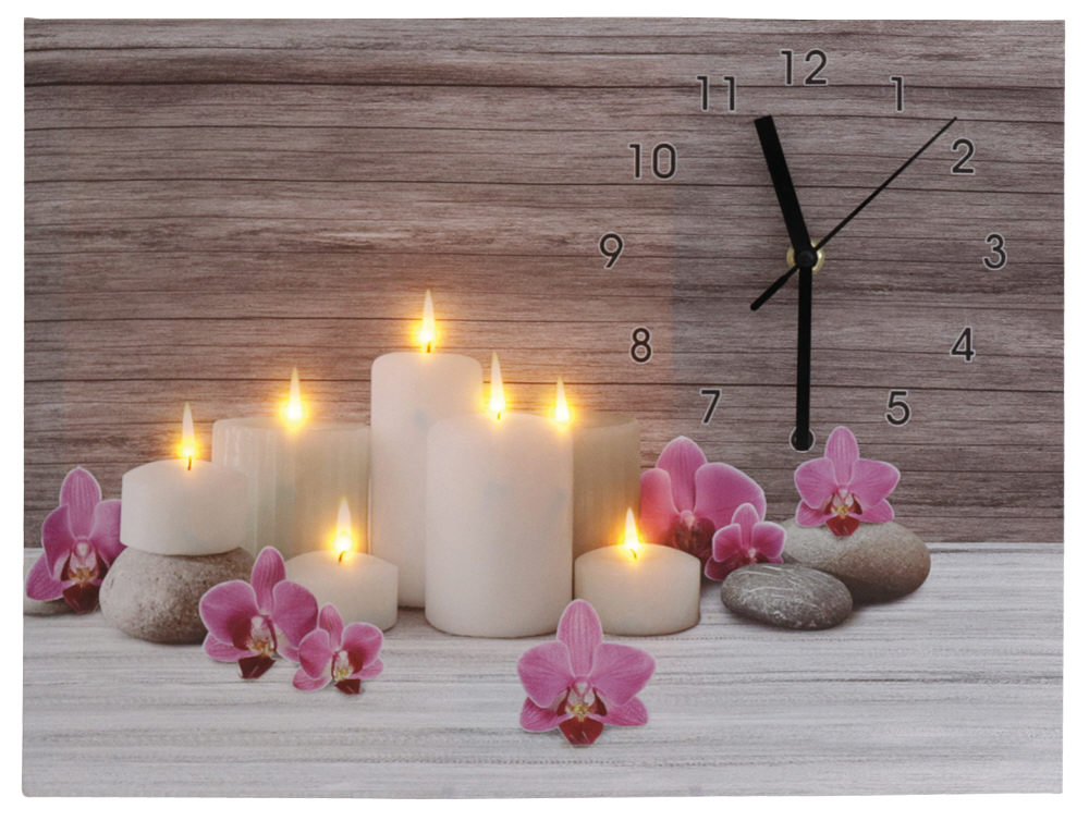 Wall clock with LED "Candles"