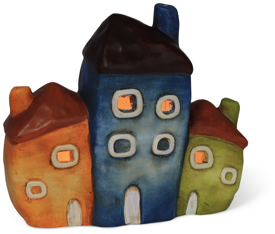 Tealight house Rainbow, ceramic