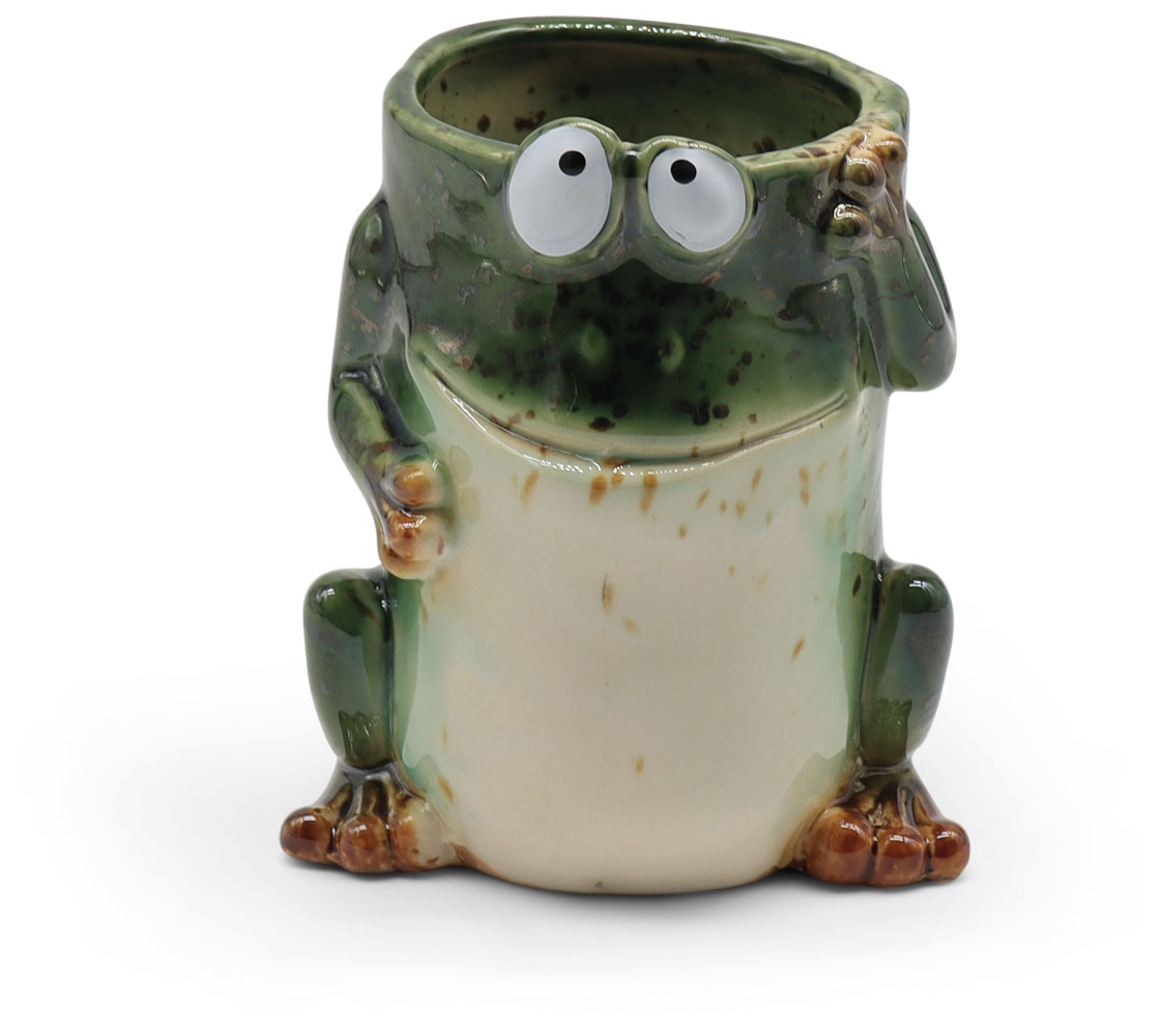 Planter frog, earthenware