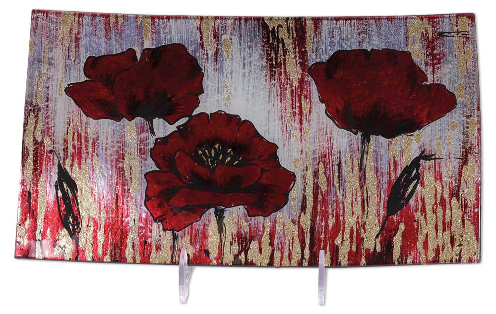 Glass plate "Mohnblume" (poppy)