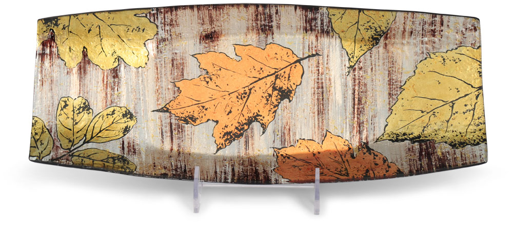 Glass plate "Blaetter" (leaves) oval