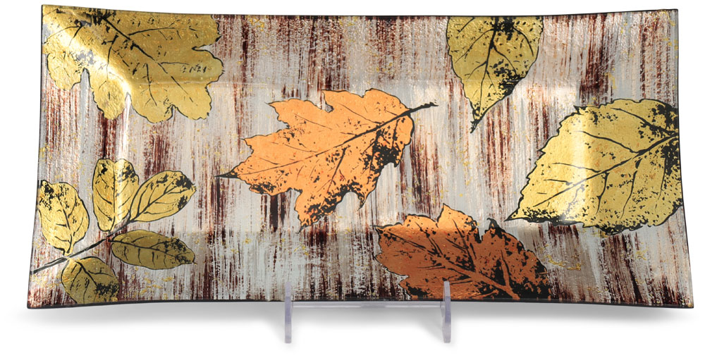 Glass plate "Blaetter" (leaves) rectangle