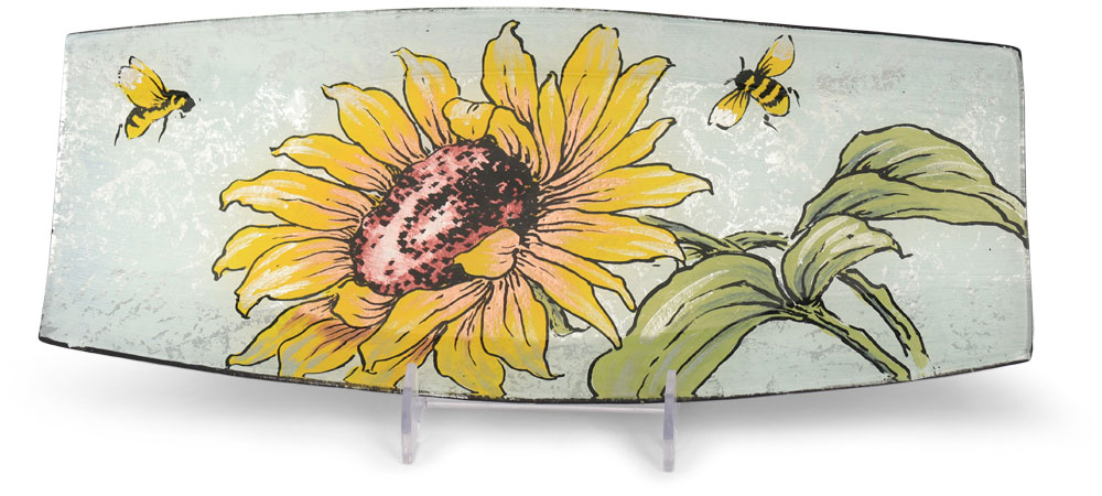 Glass plate "Sonnenblume" (sunflower) oval