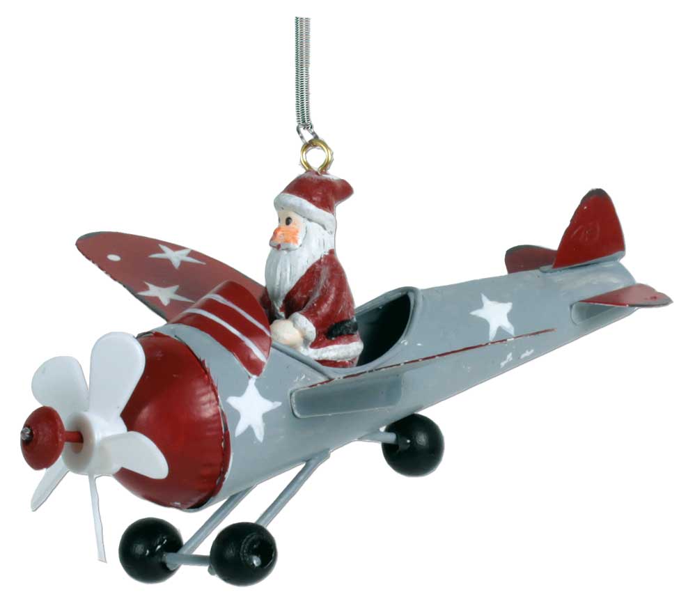Spring figure Santa Claus in plane