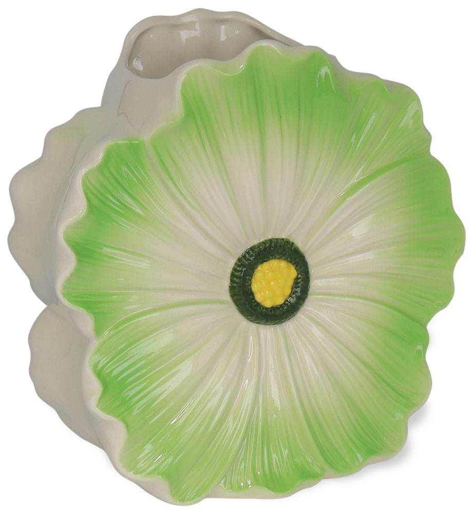 Flower vase green, earthenware