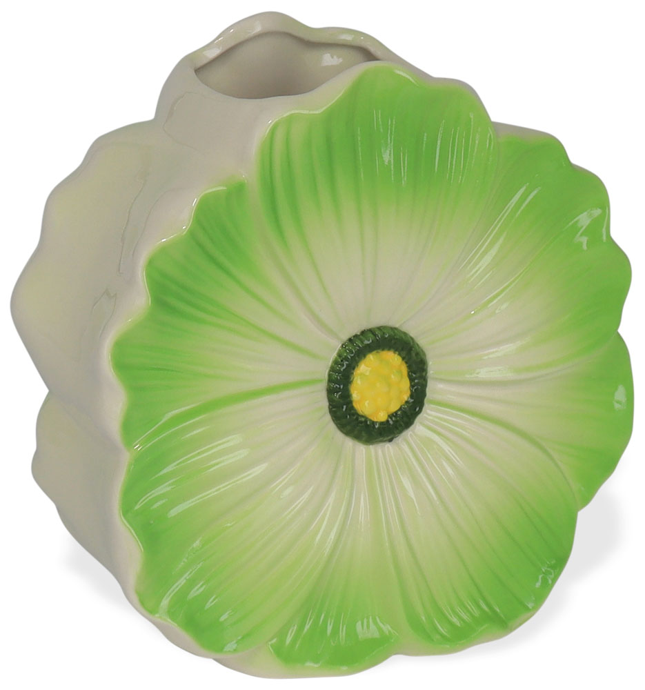 Flower vase green, earthenware