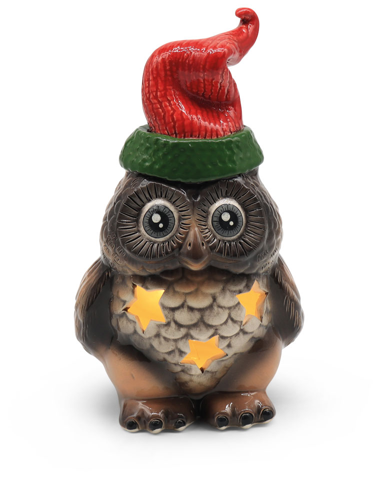 Tealight owl Gerda, brown