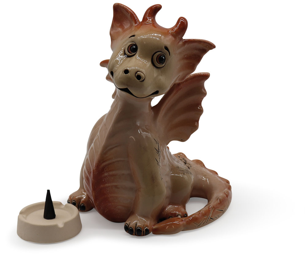 Smoking figure dragon brown