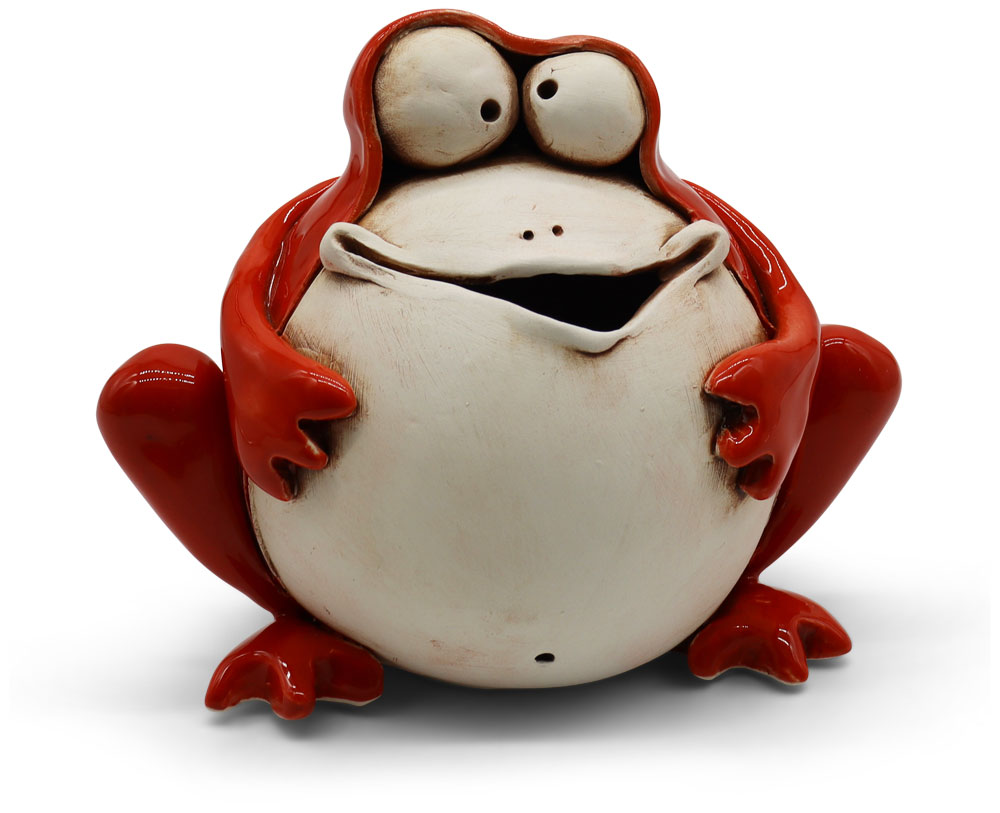 Coin bank frog Greta red