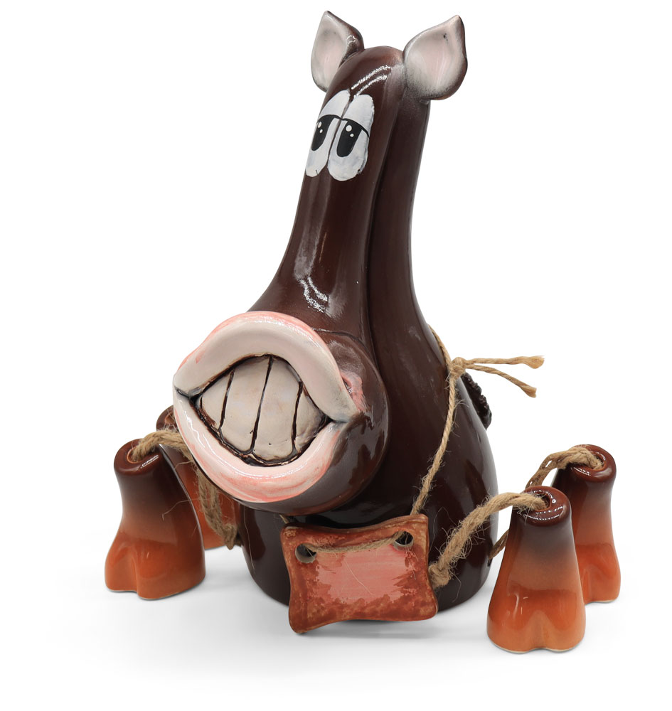 Coin bank horse with plate for labeling