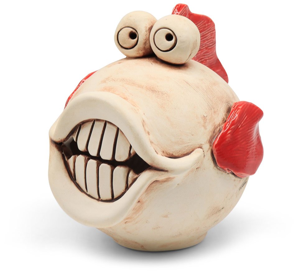 Coin bank fish Dori red