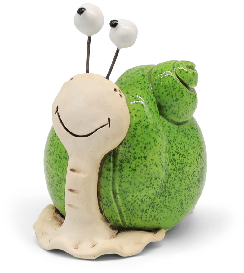 Coin bank snail Finchen green