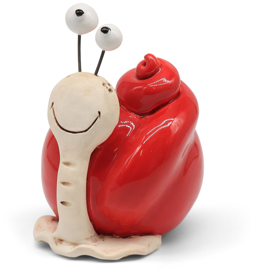 Coin bank snail Finchen red