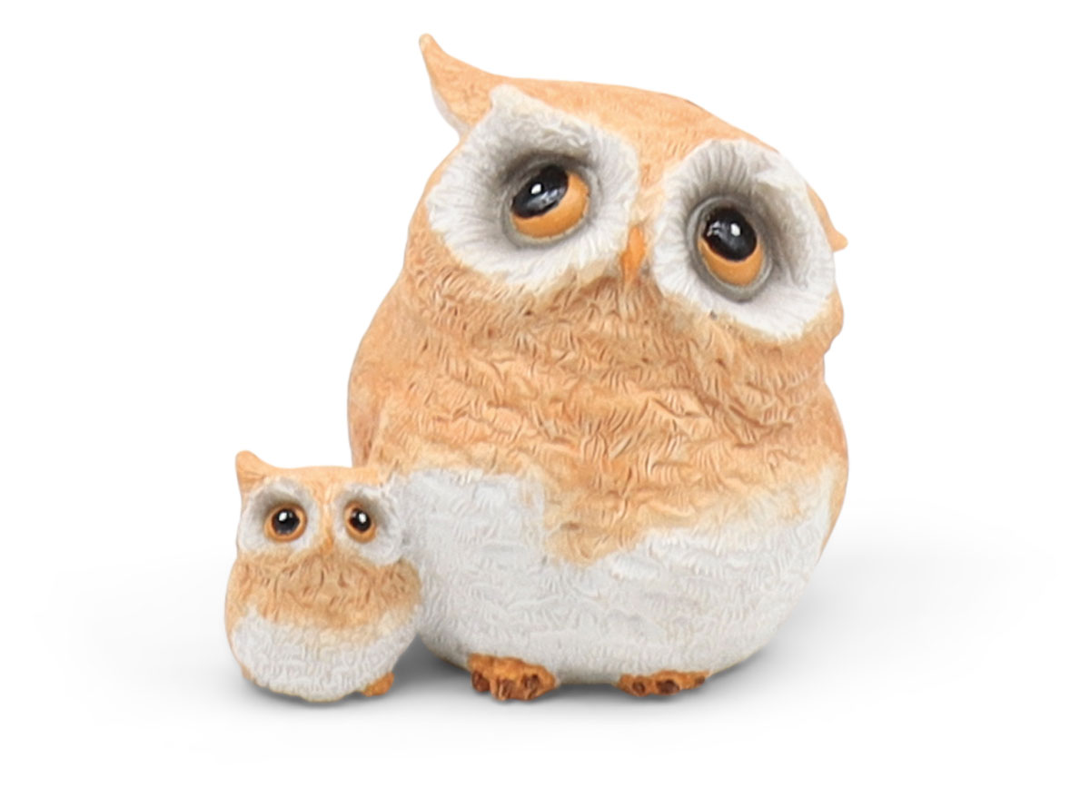 Owls Gertrud & Isolde, polyresin