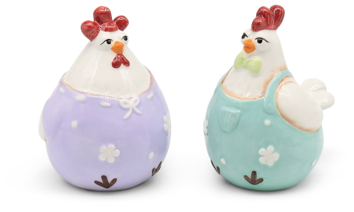 Set salt & pepper shakers rooster, ceramic