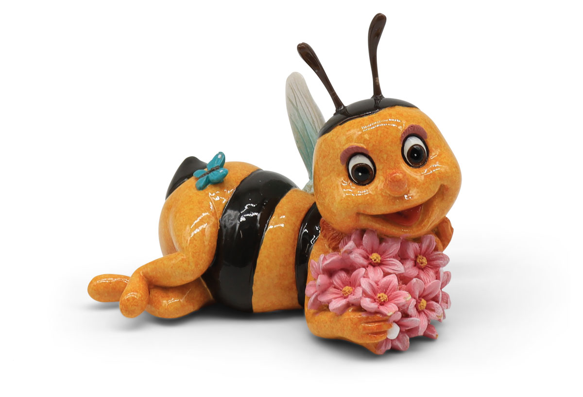 Bee Penelobee with flowers, lying, polyresin