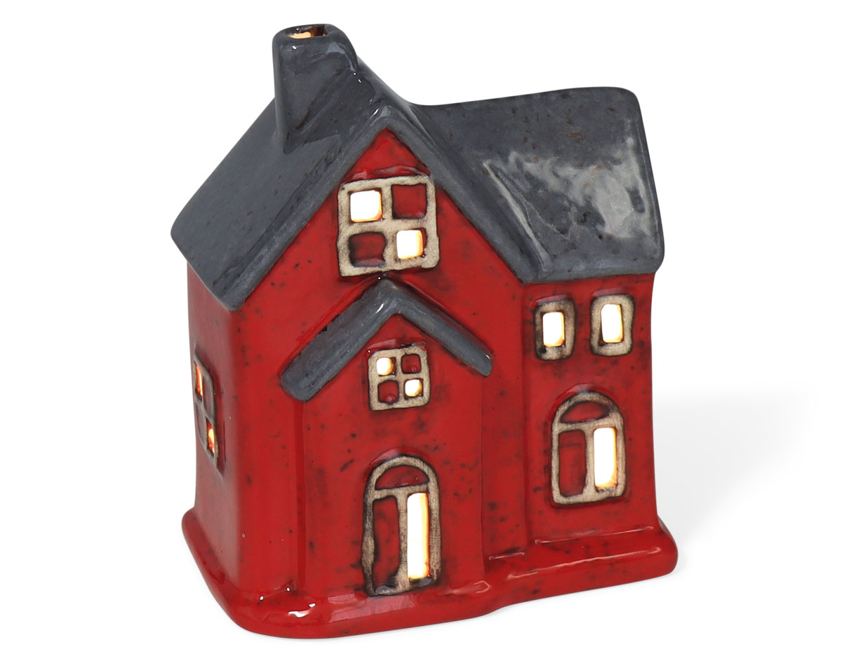 Tealight house Bernburg with LED, ceramic