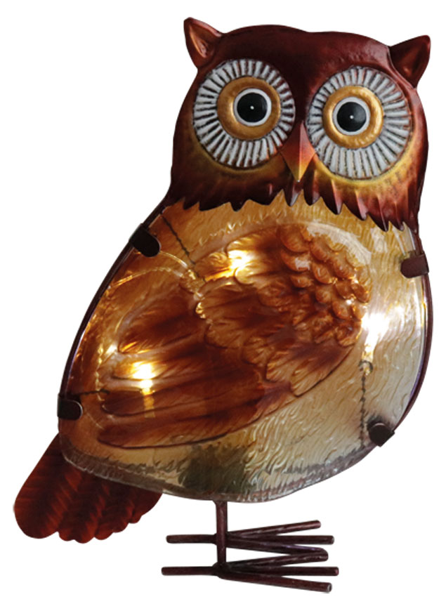 Glass owl with LED