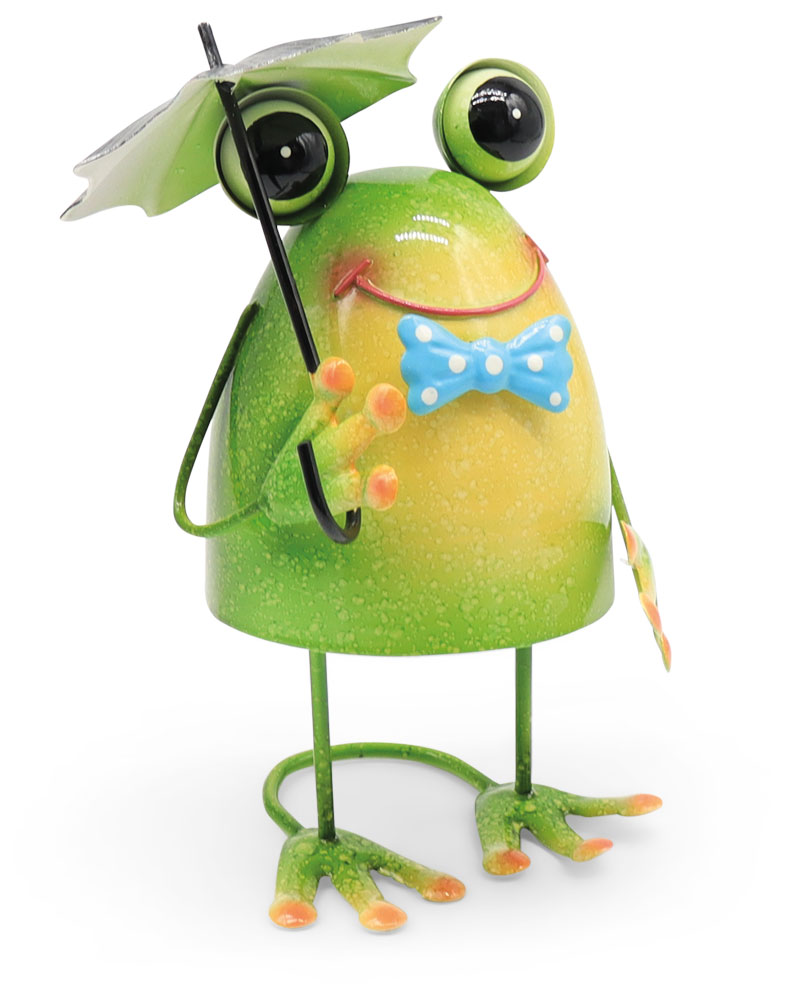 Frog Donatello with umbrella, metal