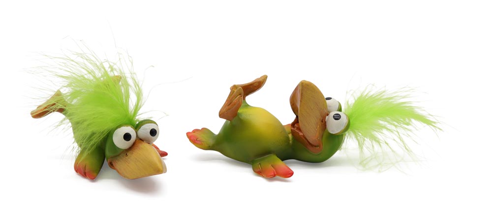 Sparrow "Siggi" lying, polyresin