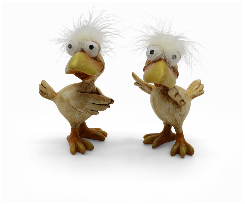 Sparrow "Siggi" standing beige, polyresin