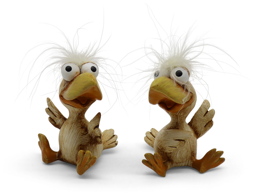 Sparrow "Siggi" sitting beige, polyresin