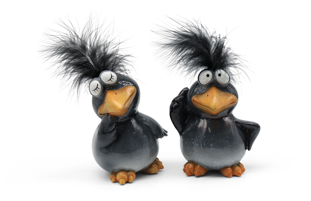 Birds Mia & Sammy, polyresin