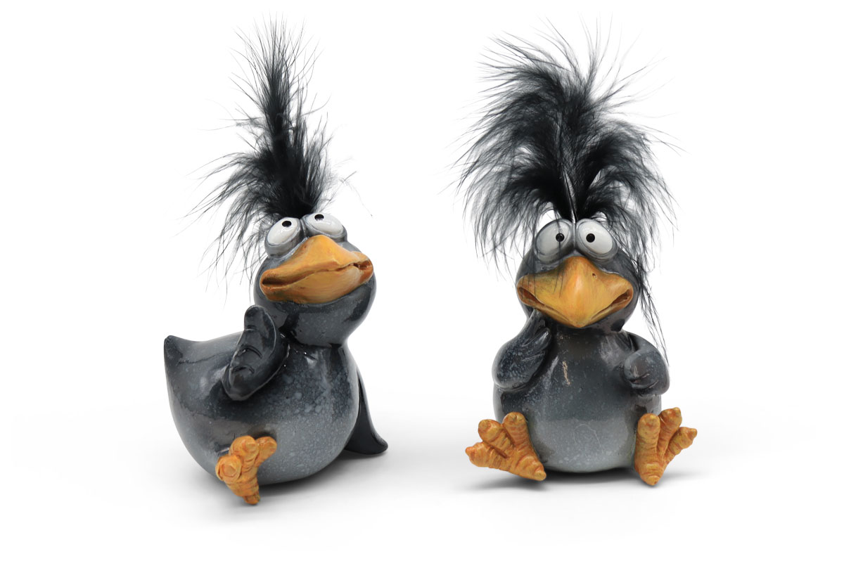 Birds Mia & Sammy, polyresin