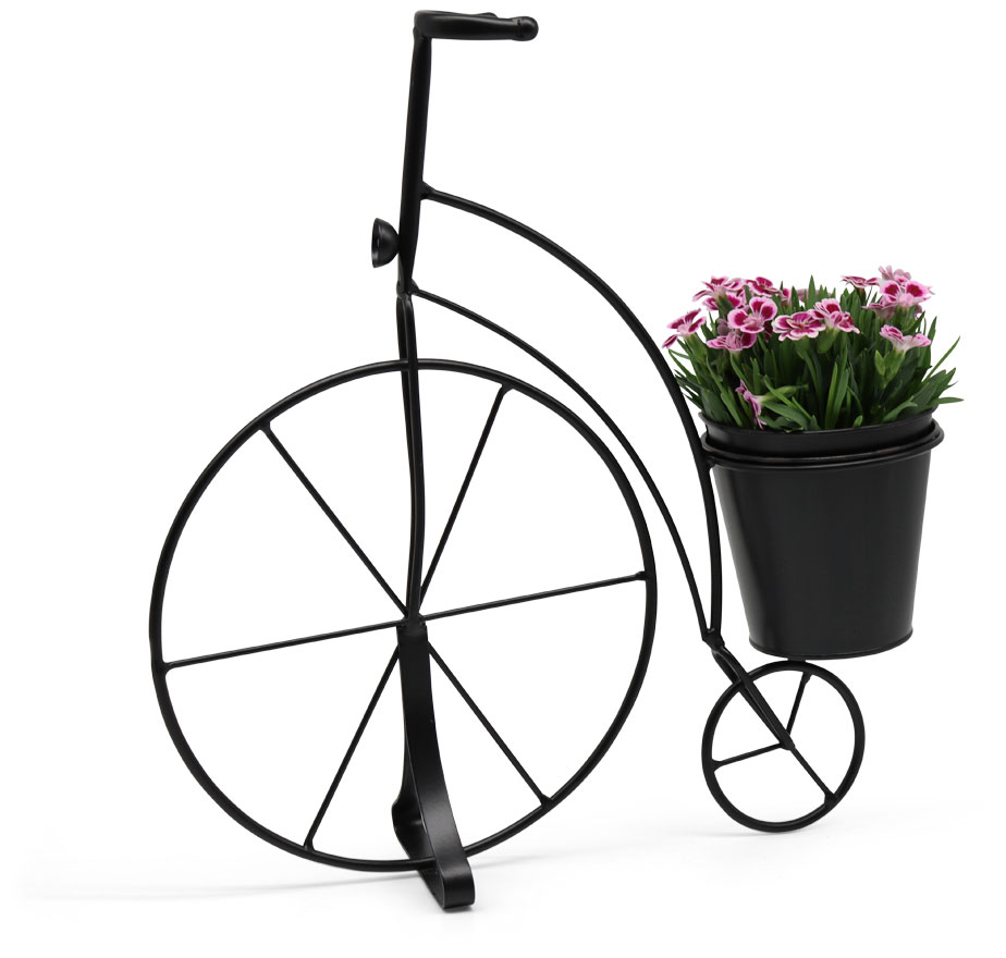 Metal penny farthing plant pot