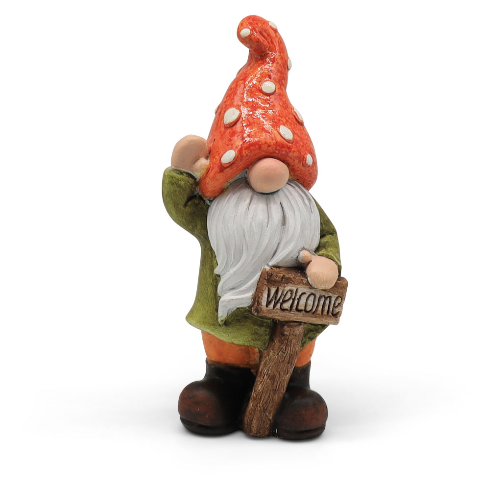 Garden dwarf with Welcome, polyresin Garden dwarf with Welcome, polyresin