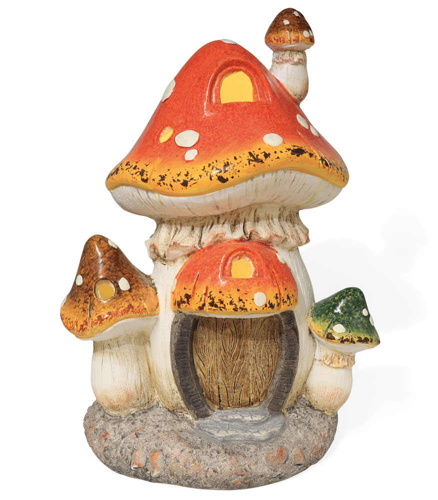 Mushroom group LED, polyresin