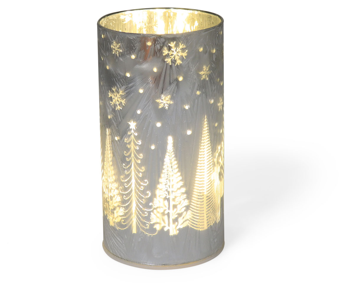 Glass LED silver winter landscape