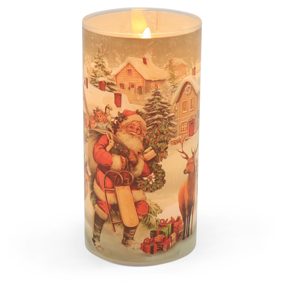 Candle lantern with LED winter motif 1