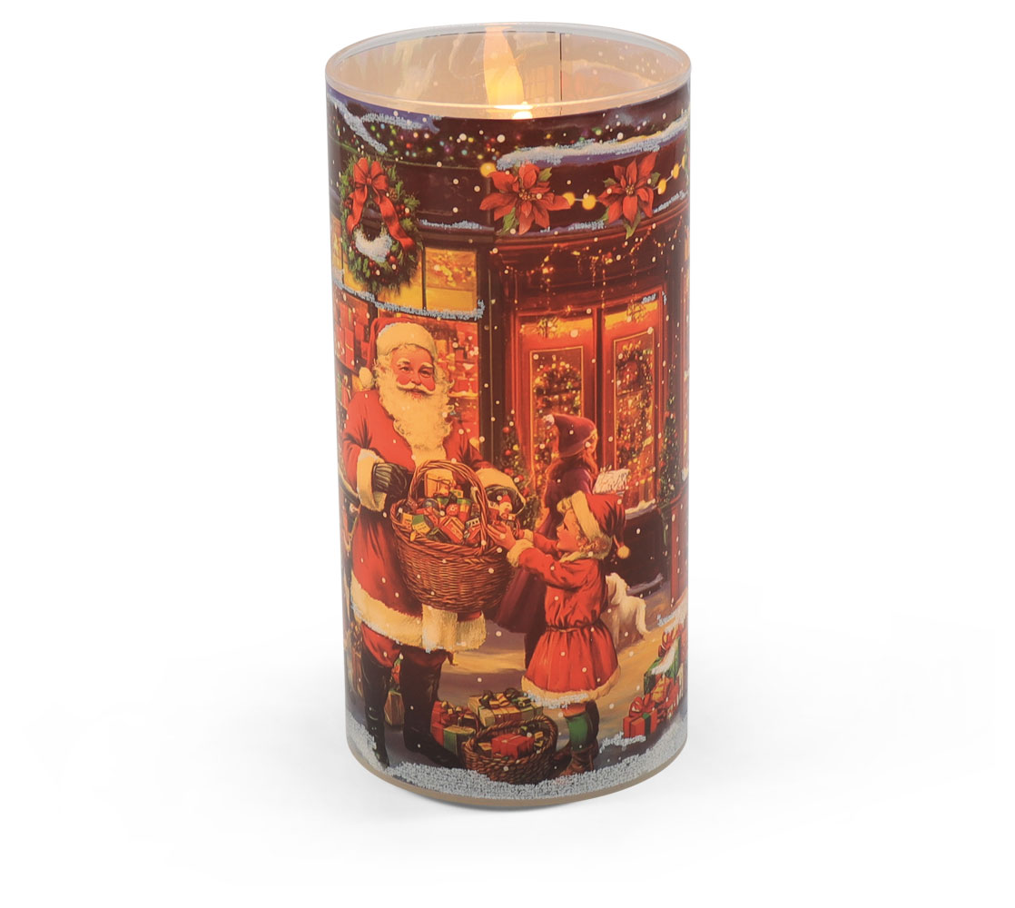 Candle lantern with LED winter motif 2
