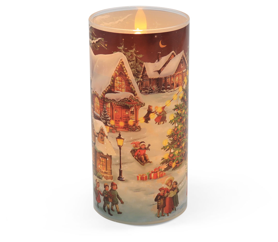 Candle lantern with LED winter motif 3