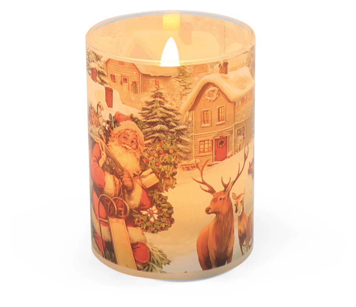 Candle lantern with LED winter motif 1