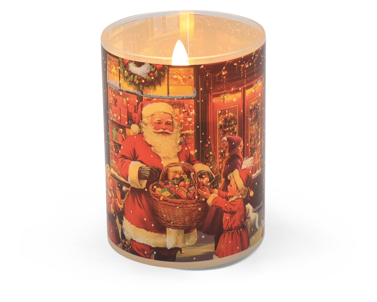 Candle lantern with LED winter motif 2