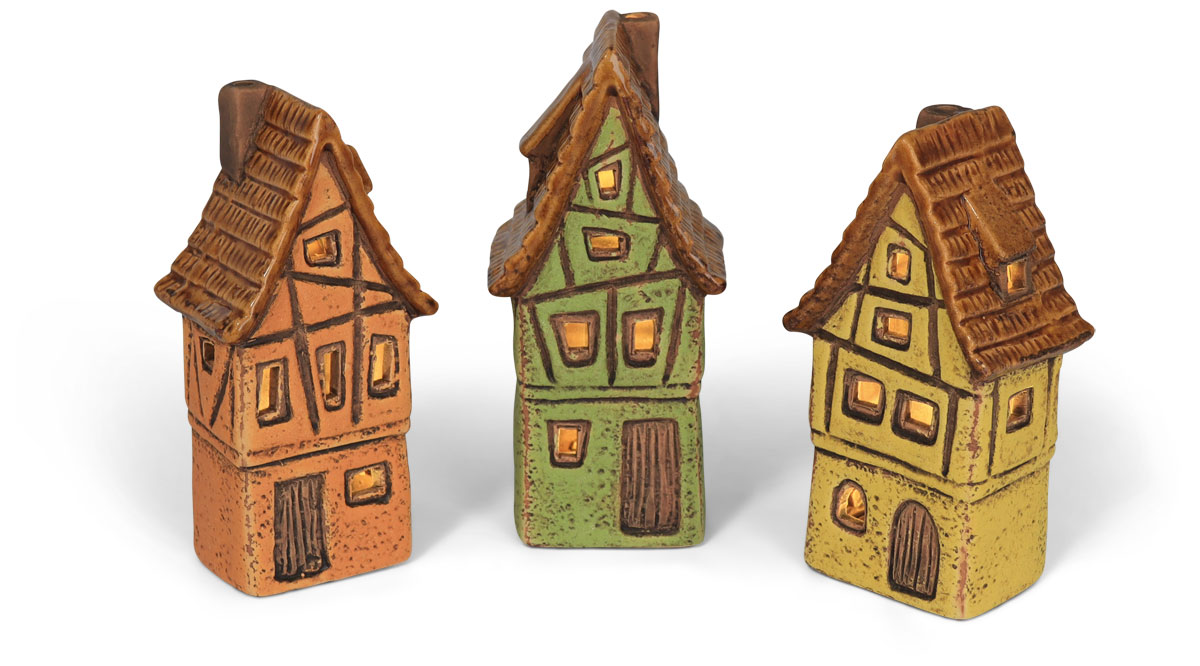 Half-timbered house with LED and timer