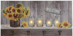 Wandbild mit LED "Sonnenblumen"