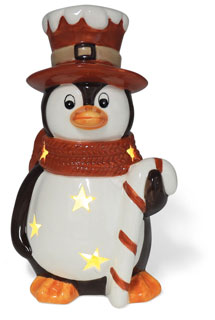 Tealight holder penguin Angel