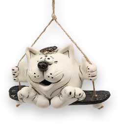 Pendant cat on swing