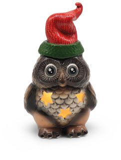 Tealight owl Gerda, brown