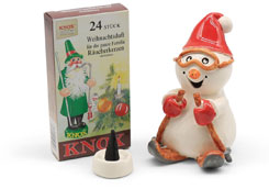 Incense smoker snowman with skis