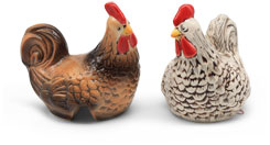 Decoration chickens creme-brown