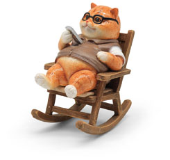 Mr. Felix in a rocking chair