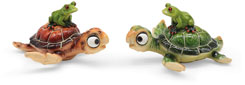 Turtle green/brown with frog