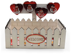 Display box heart with snowman and magnet, 96 pcs.