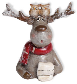 Reindeer Freddy with owls