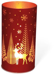 Glass LED red, winter landscape