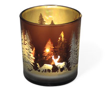 Tealight glass forest with deer